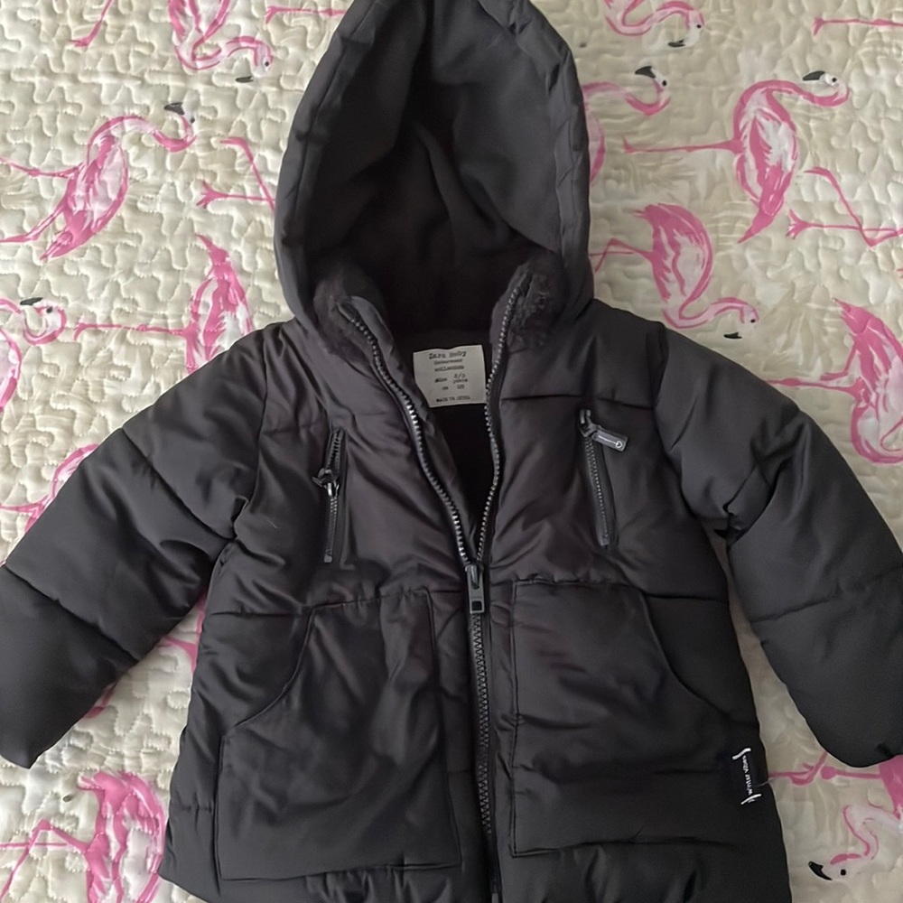 ZARA Baby Boy Size 2T-3T. Black Puffer Jacket Excellent Condition